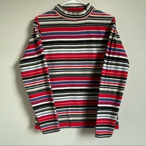Y2K top long sleeve mock turtle neck fleece 90s